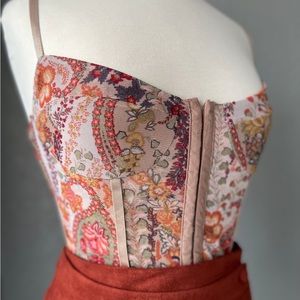 Floral Pattern Mesh Bodysuit Small (Fits like XS!)